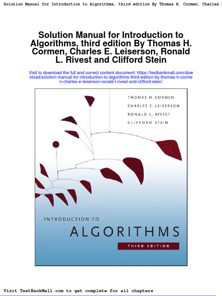 introduction to algorithms 3rd edition solution manual