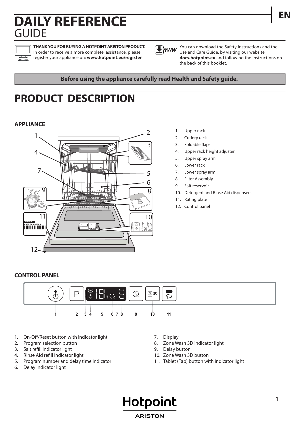 hotpoint dishwasher manual