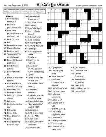 nyt crossword sunday