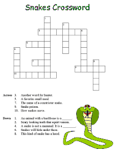 fast snake crossword