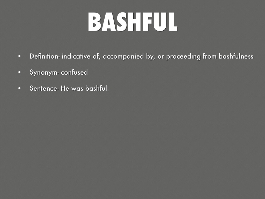 bashful in a sentence