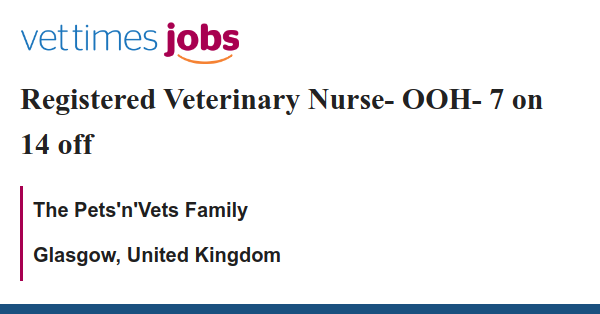 veterinary nurse jobs glasgow