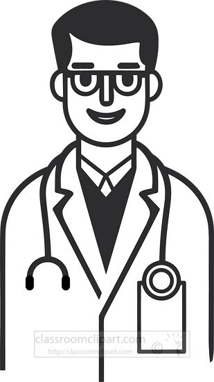 doctor clipart black and white