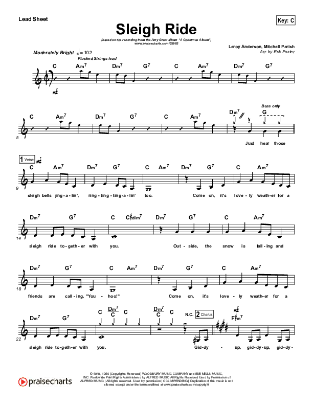 sleigh ride sheet music piano free