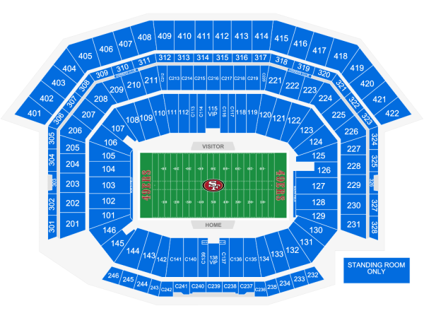 levi stadium seating chart