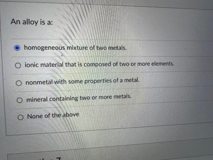 an alloy is a homogeneous mixture