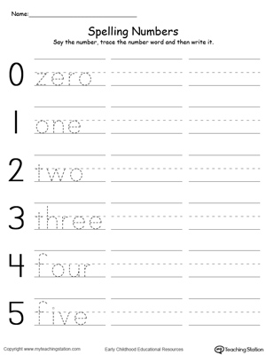 spelling numbers worksheet