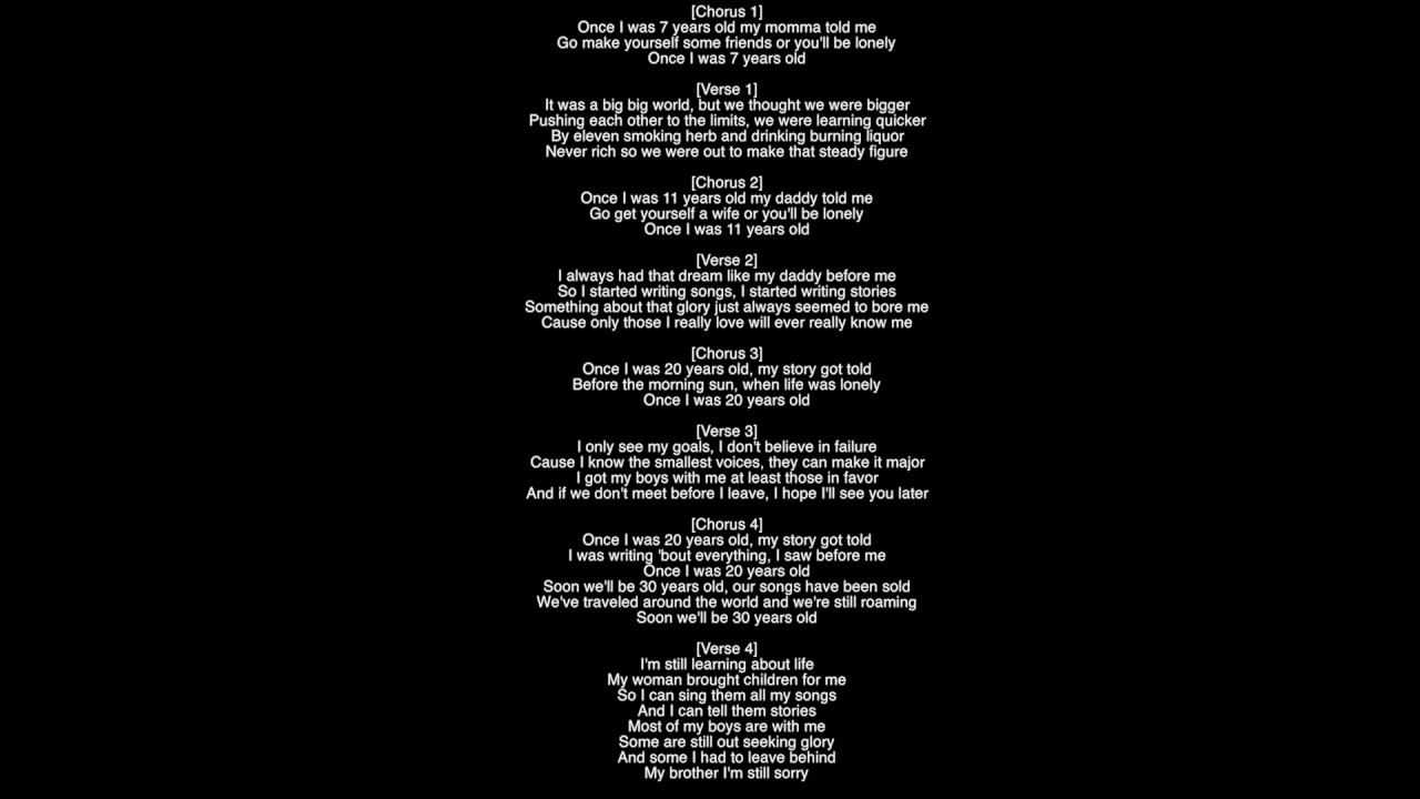 lyrics to 7 years