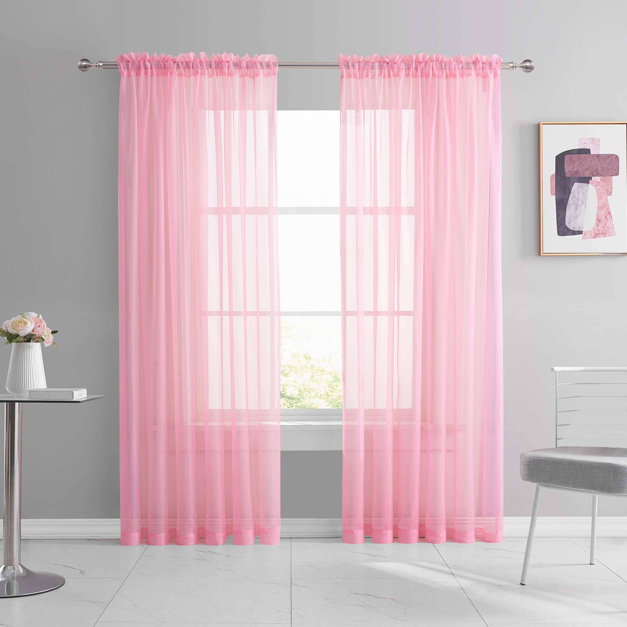 pink sheer curtains