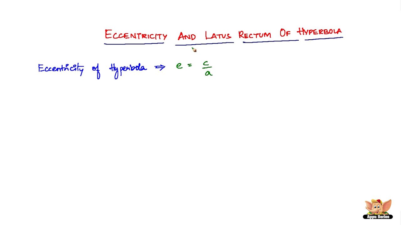 formula of eccentricity of hyperbola