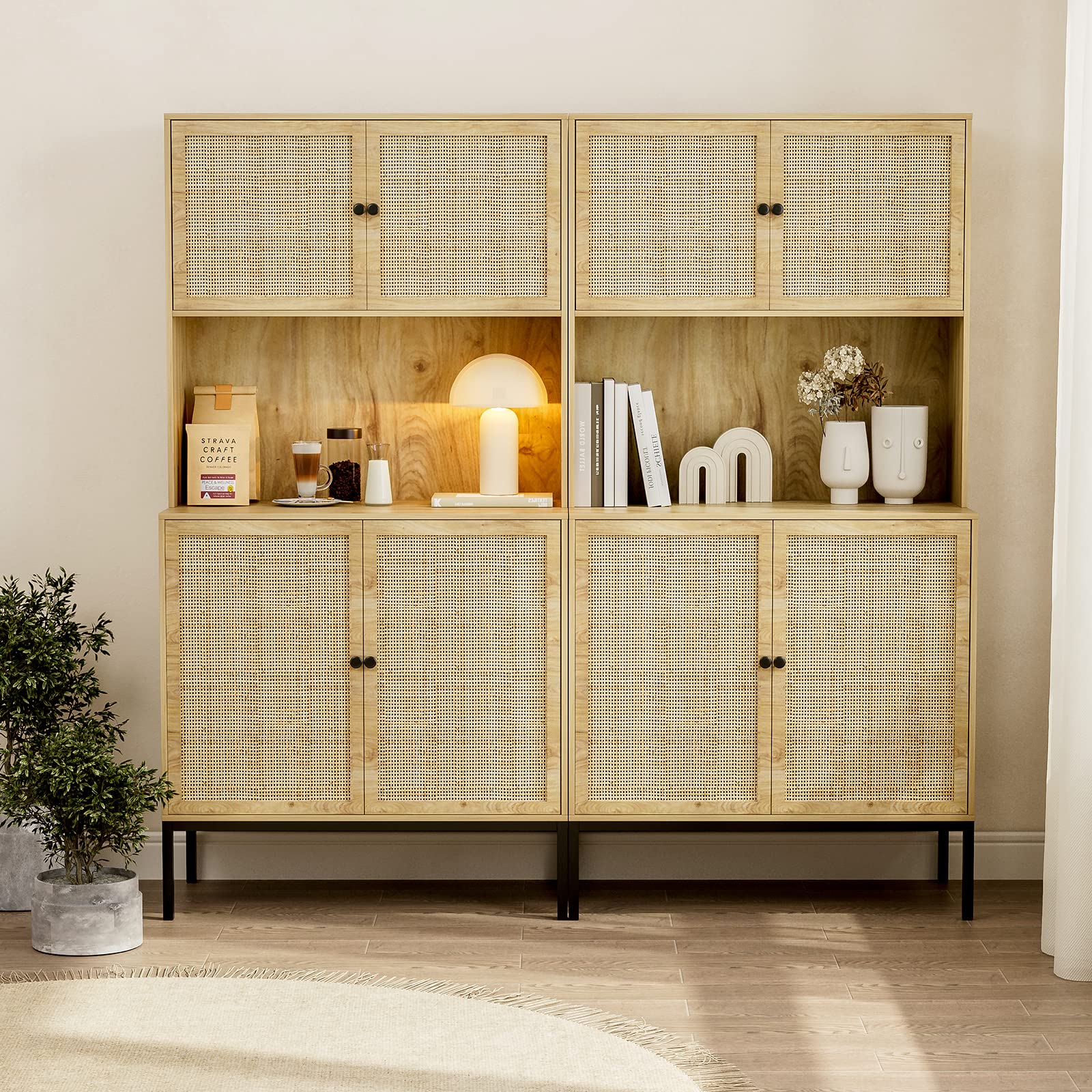 rattan pantry cabinet