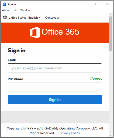 office 365 godaddy sign in