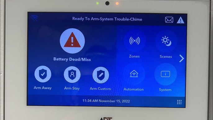 adt system low battery beeping