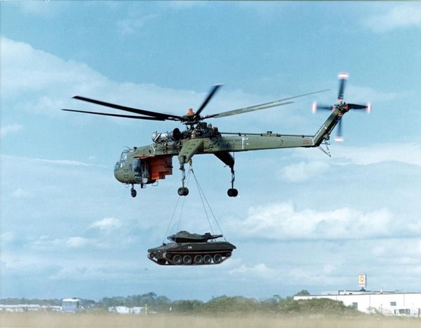 helicopter carrying tank