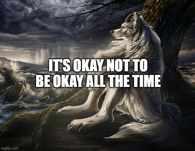 wolf sitting meme