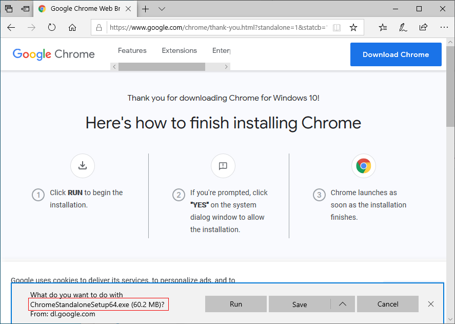 download google chrome for windows 10 offline installer