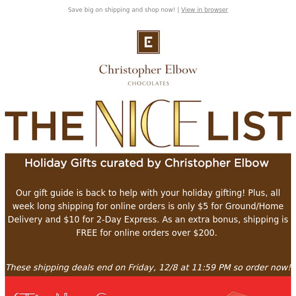 christopher elbow discount code