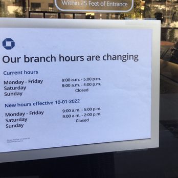 chase bank is open today