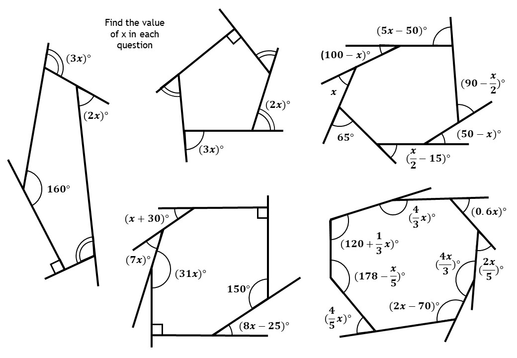 polygons and angles worksheet