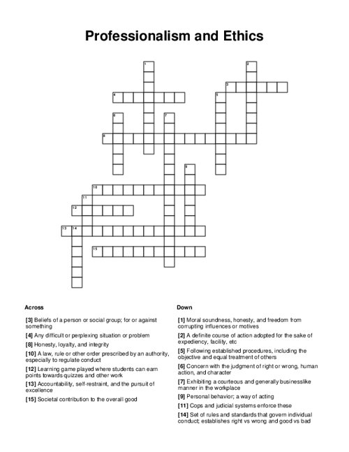 ethical crossword clue