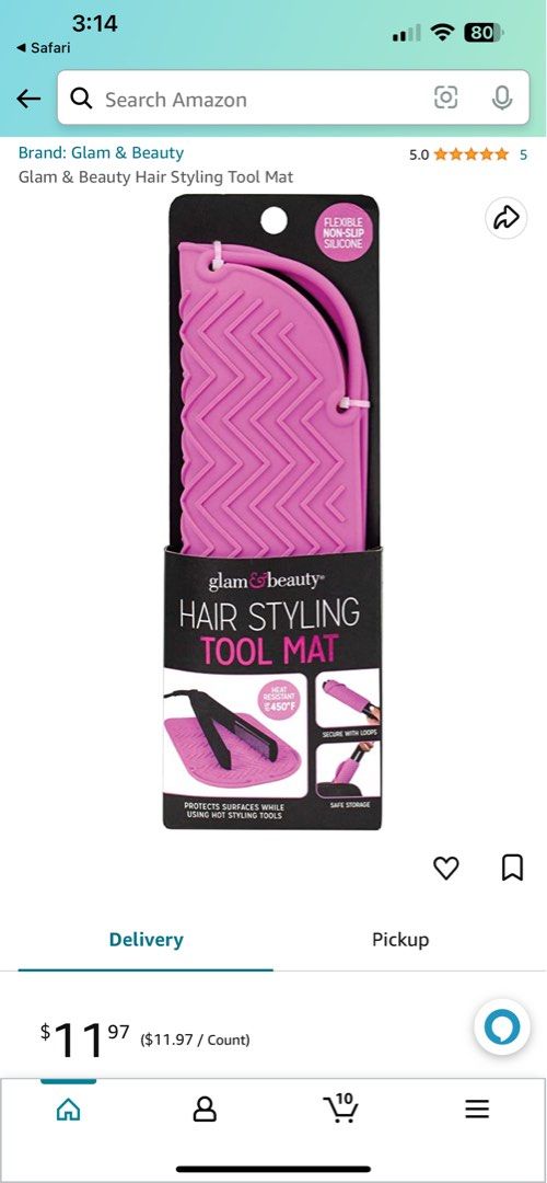 glam & beauty hair styling tool mat