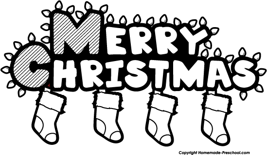 christmas clipart black white