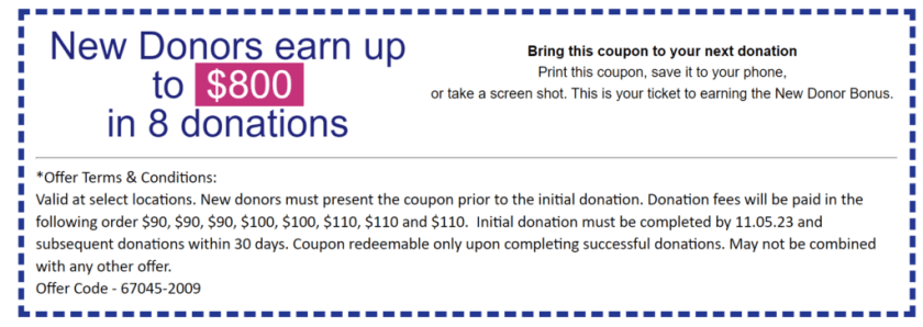 biolife returning donor coupons