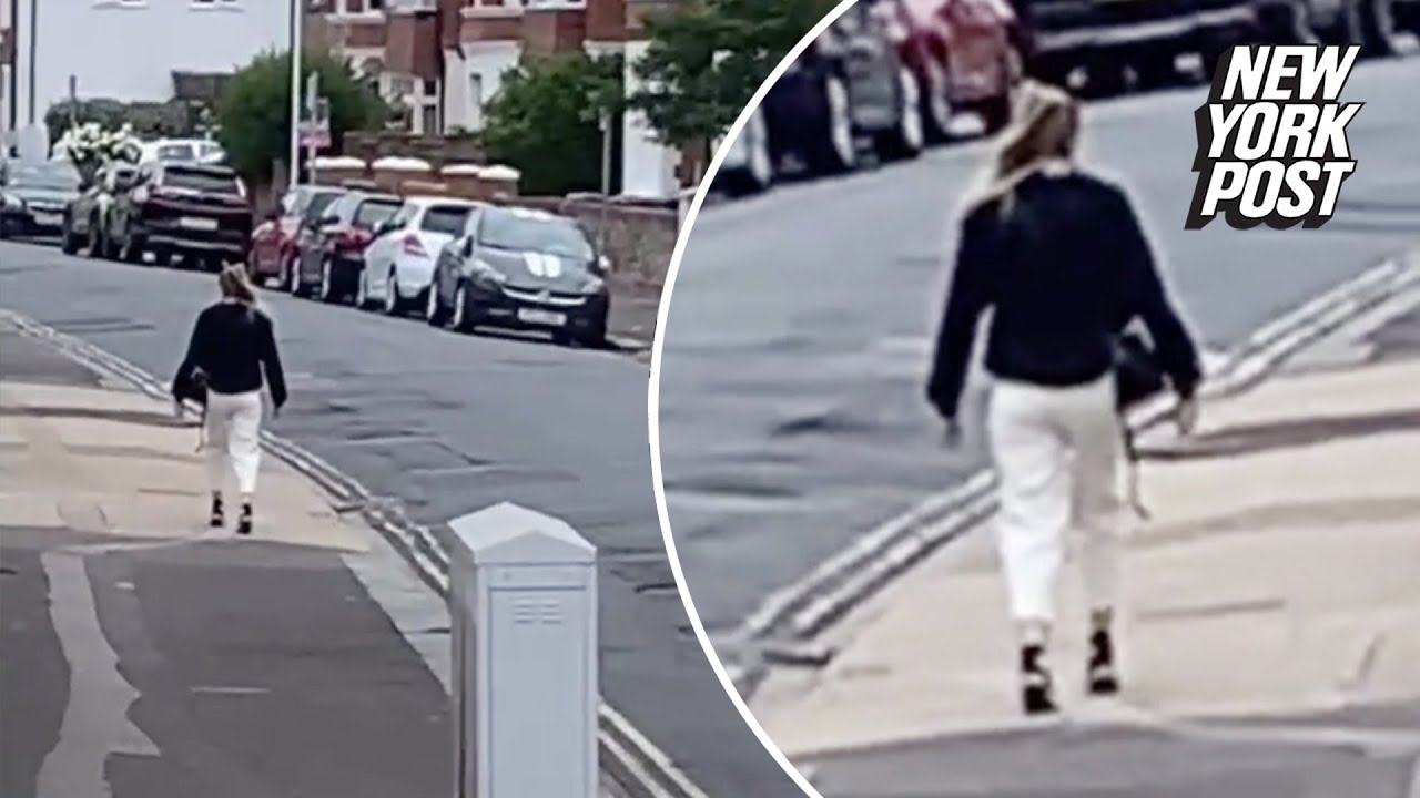 woman frozen in street tiktok video