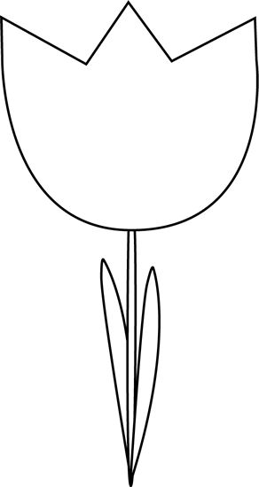 tulip clipart black and white