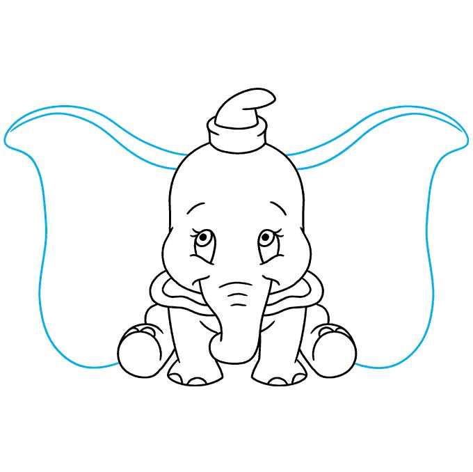 how to draw dumbo the elephant