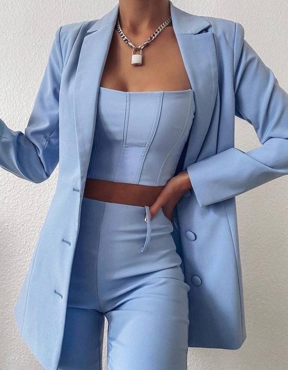 crop top suit set