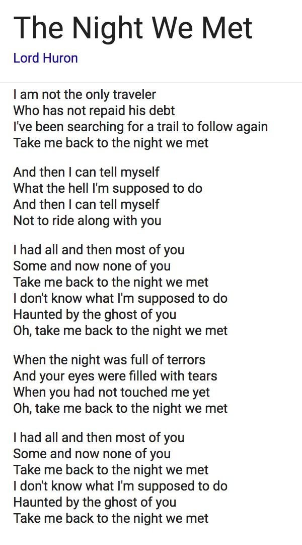 the night we met lyrics türkçe