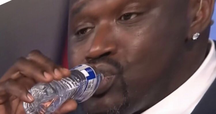 shaq drinking water