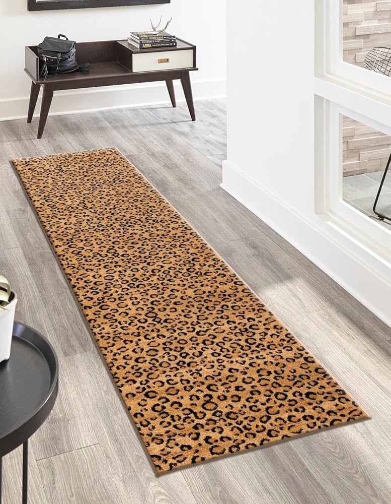 leopard print rug runner