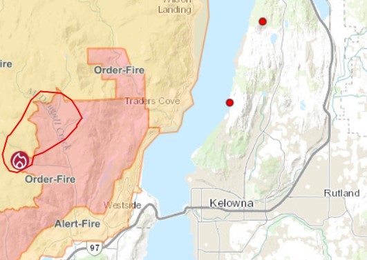 kelowna fire today map