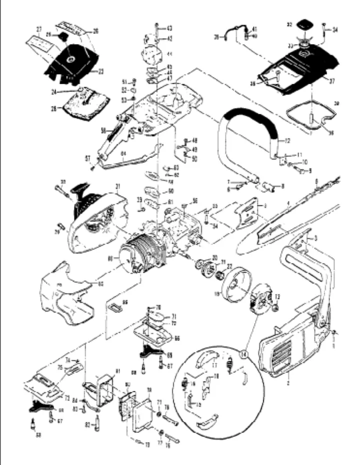 mcculloch chainsaw parts diagram