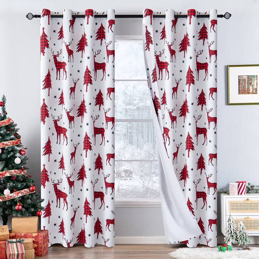 christmas curtain panels