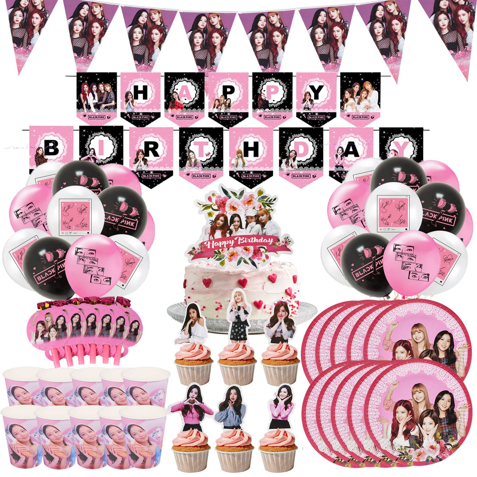 decoracion de black pink para cumpleaños