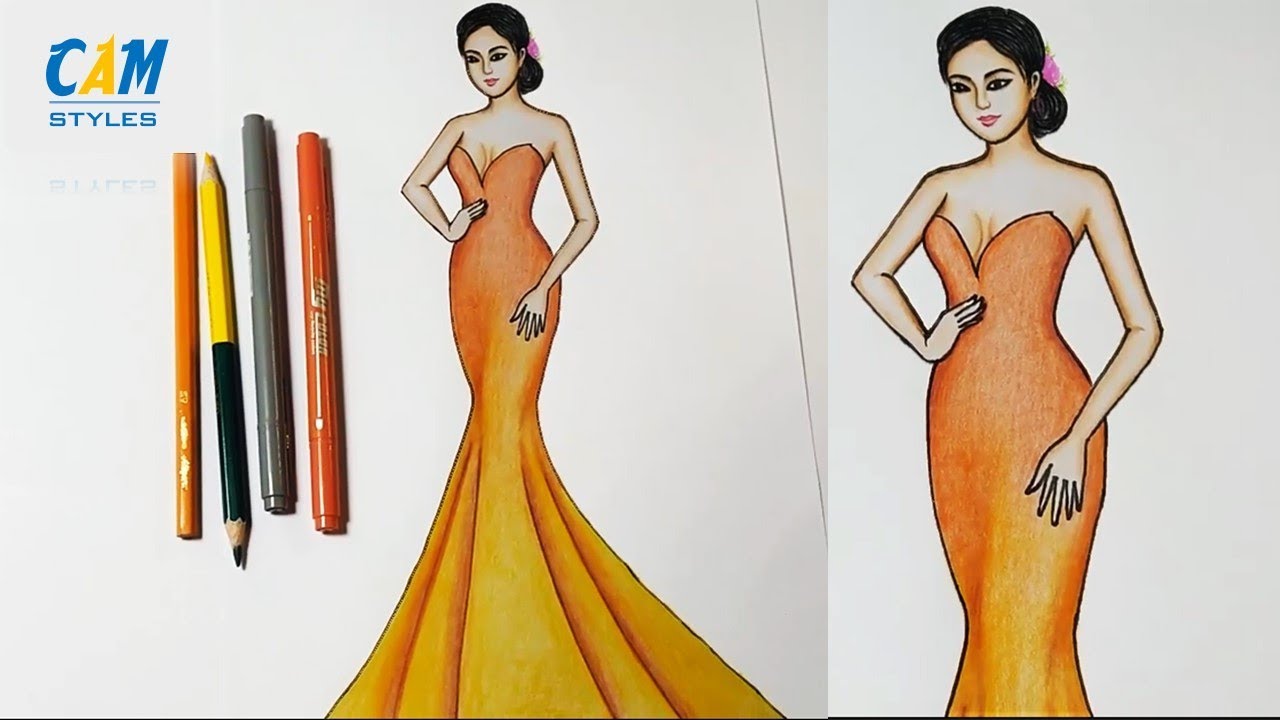 how to draw dresses fashion