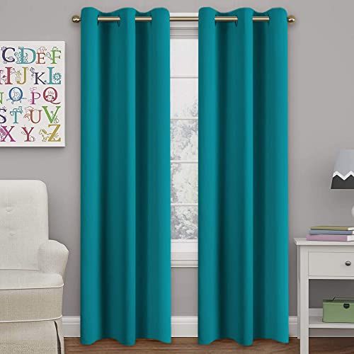 turquoise blue curtains