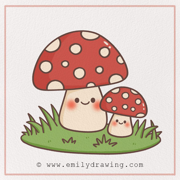 cute mushroom drawing