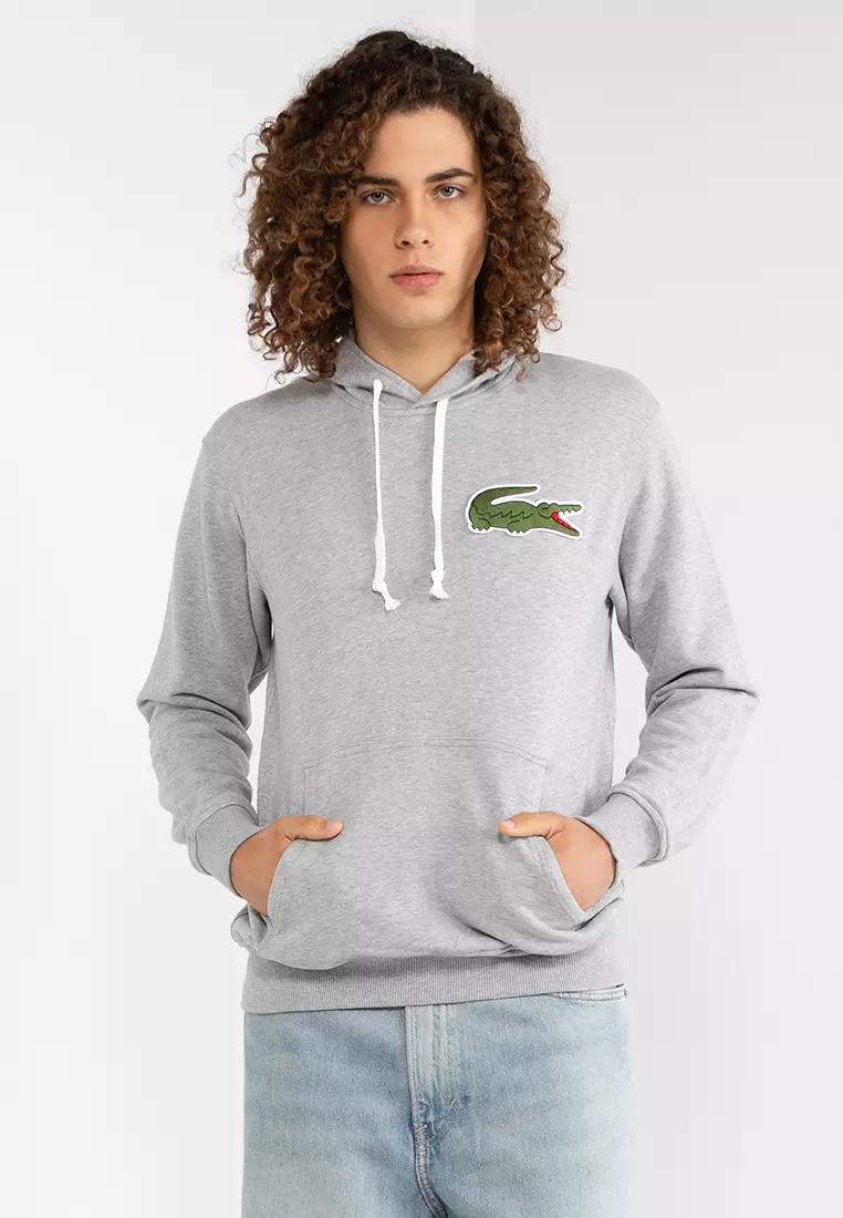 gray lacoste hoodie