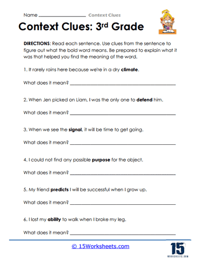 context clues worksheets