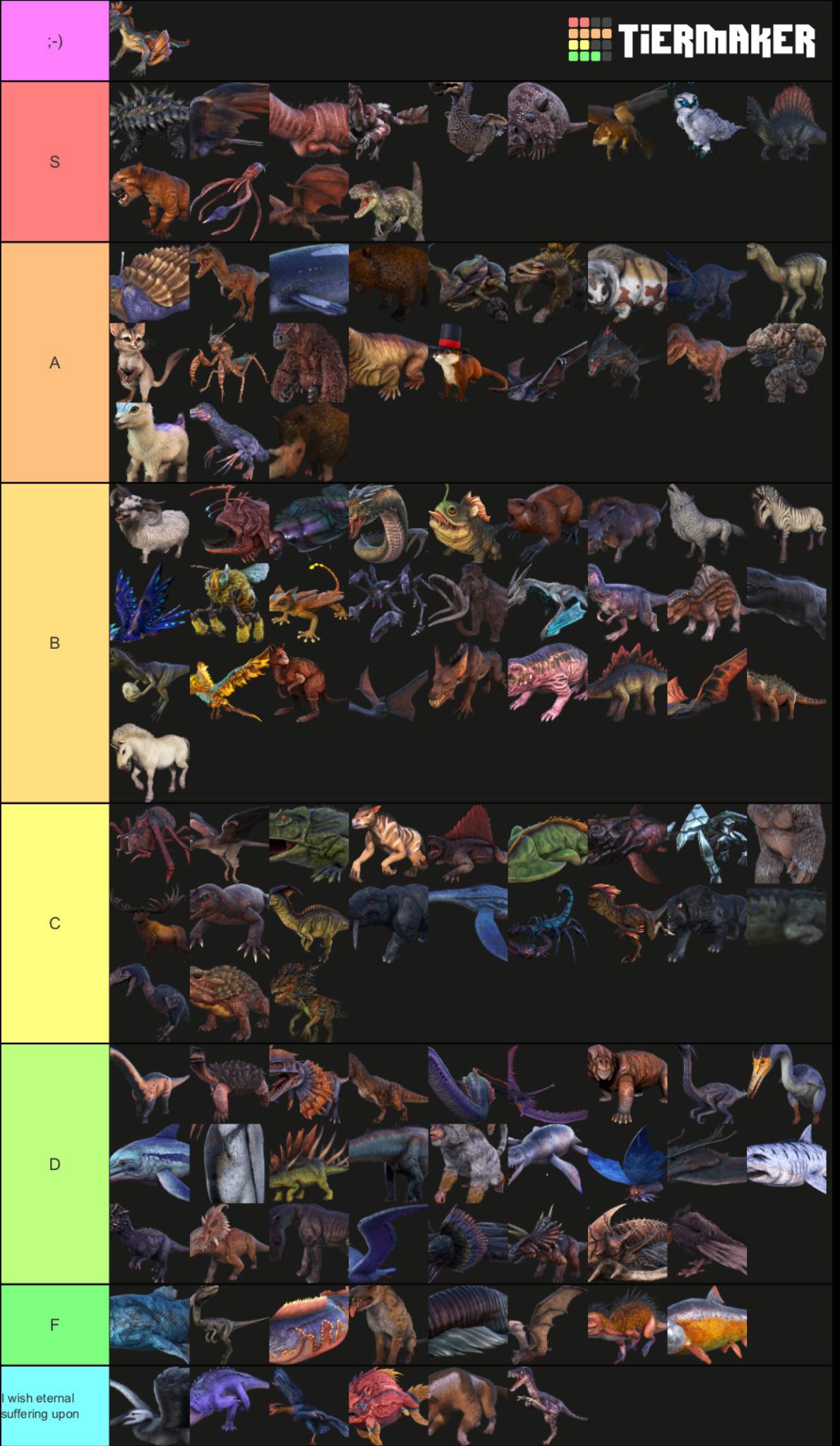 ark dinosaurs list