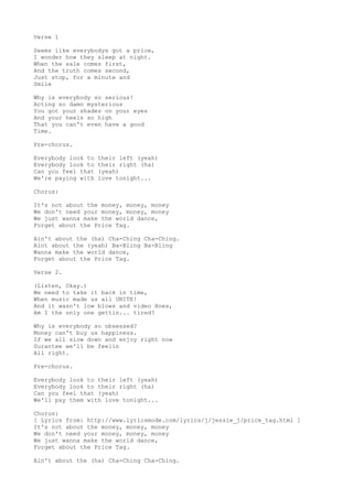 money money lyrics jessie j