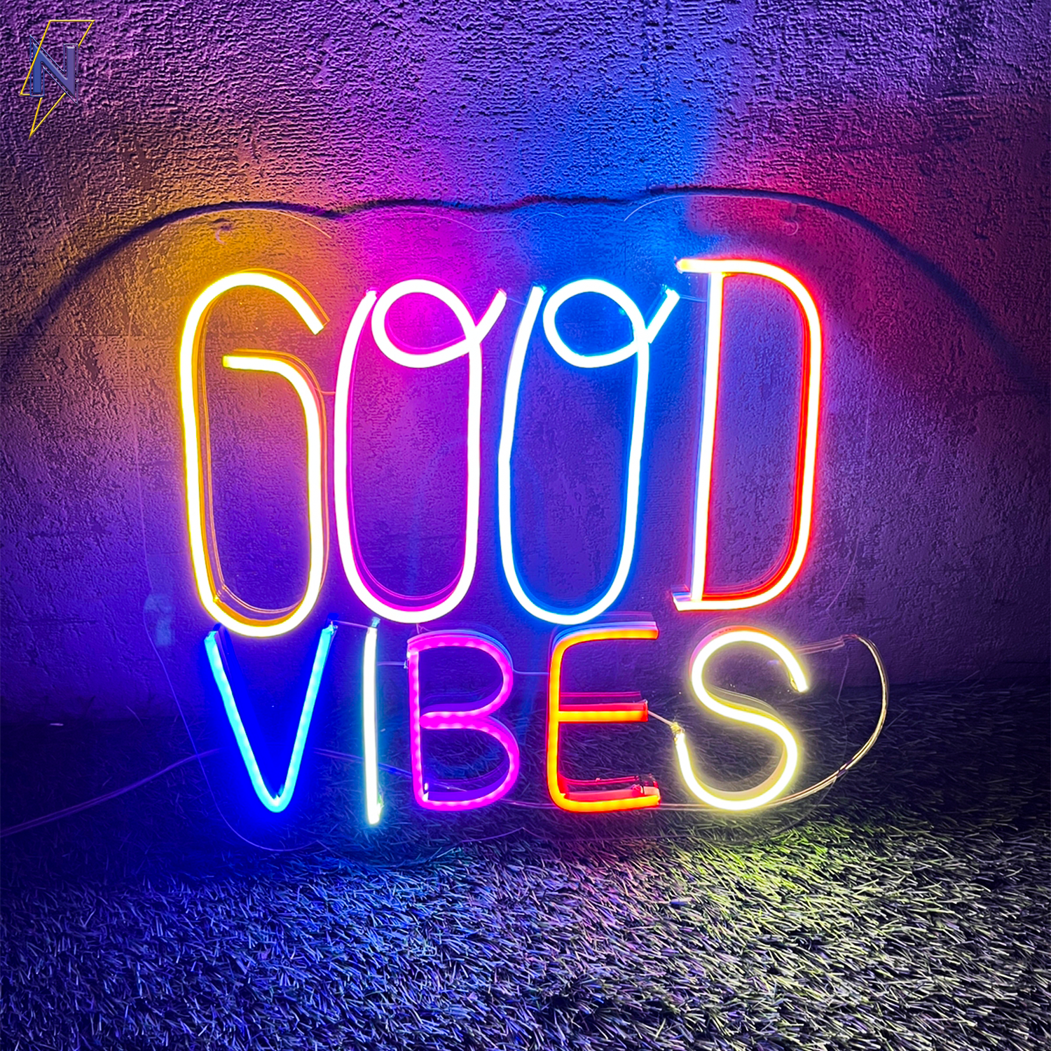 good vibes neon sign