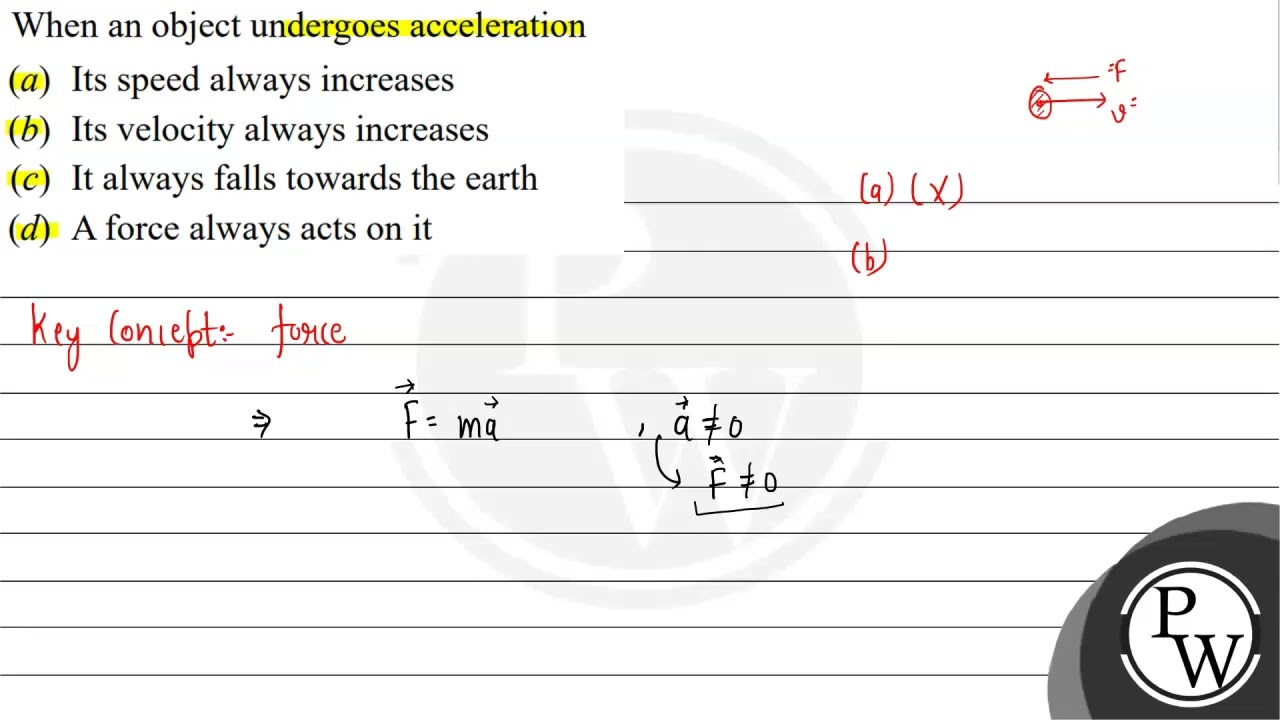 when an object undergoes acceleration