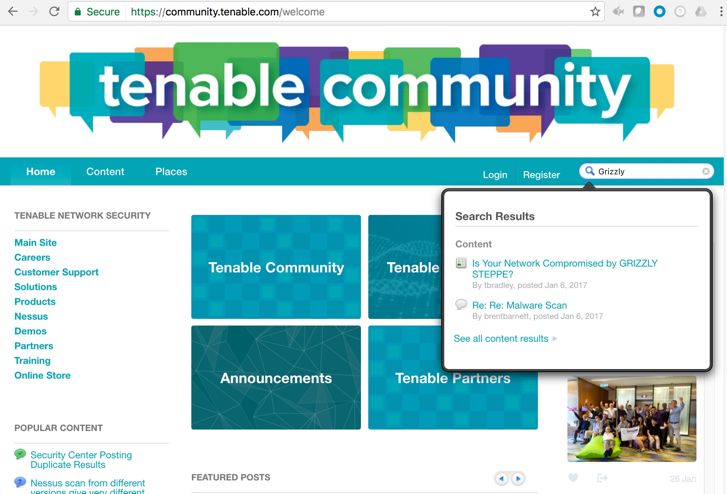 tenable community