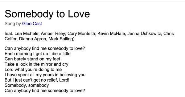 somebody to love lyrics