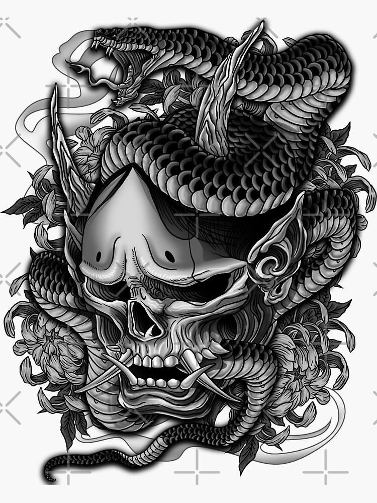 calavera con serpiente dibujo